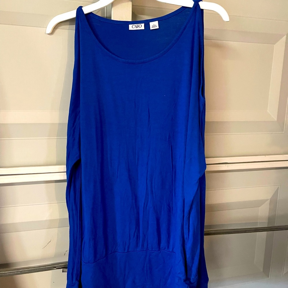 Cato Large cold shoulder royal blue blouse